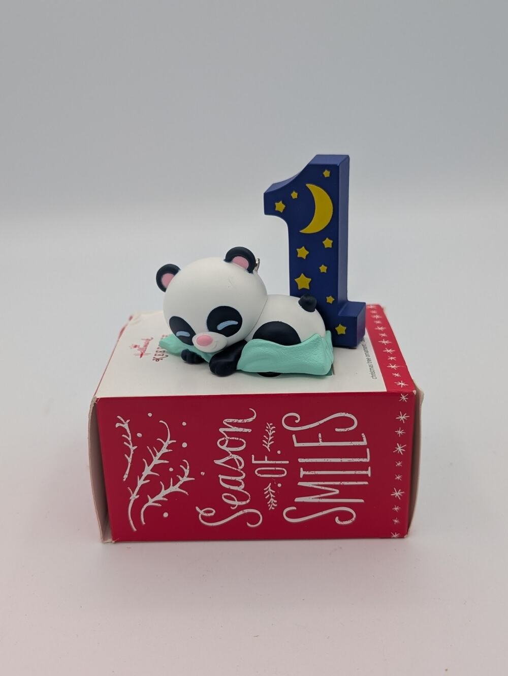 Hallmark Keepsake Ornament I Am One 1st Birthday Panda Bear 2016 Jake Angell MIB